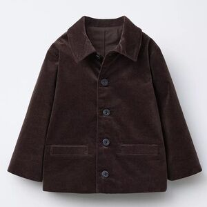 Zara Kids Velvet Overshirt Brown